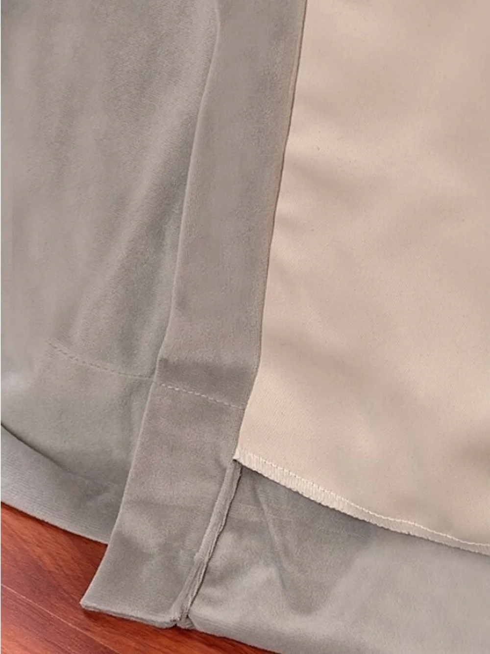 Neutral Gray Velvet Drapery Panels - (2)